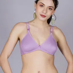 Fabme Women Cotton Solid Bra Half Coverage image 3