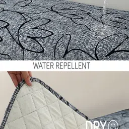 HOKIPO Grey & Black Printed Polyester 1 Piece Sofa Cover image 3