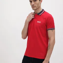 The Roadster Lifestyle Co. Solid Polo Collar T-shirt image 3