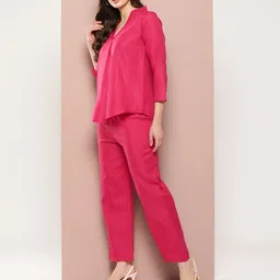 Qurvii Cotton Slub Top with Trousers image 4