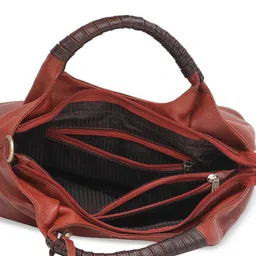 GENWAYNE Brown Solid Handheld Bag image 5