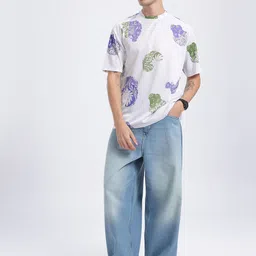 glitchez Printed Drop-Shoulder Sleeves Oversized T-shirt image 2