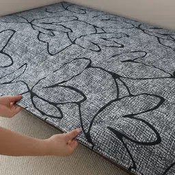 HOKIPO Grey & Black Printed Polyester 1 Piece Sofa Cover image 5