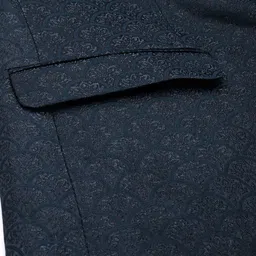 House of Pataudi Self Design Mandarin Collar Bandhgala Jashn Blazers image 4