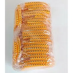 Self Locking Yellow Flexible Cable Marker PVC Ferrules (Numbered A to Z) 10 sq mm image 2