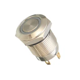 16mm 24V Ring (Blue Light) Self-Lock Non-Momentary Metal Push-button Switch image 3