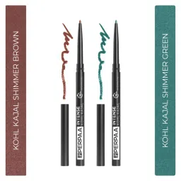 PERPAA Longwear Highly Pigmented Brown & Green Kohl Kajal Combo image 1
