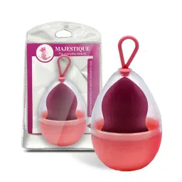 Majestique Beauty Blender Sponge With Holder Case For Liquid Cream And Powder Color & Shape May Vary image 1