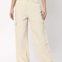 R&B Beige Cotton Relaxed Fit Mid Rise Jeans-picture-46