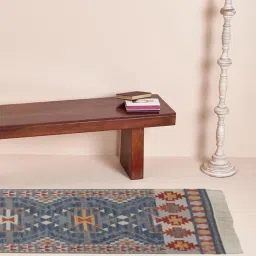 Fabindia Home Panja Grey 1600 GSM Wool Cotton Blend Runner image 1