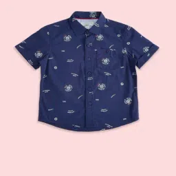 Pantaloons Baby Kids Navy Cotton Printed Shirt-image-13