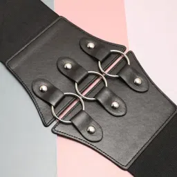 HauteSauce Black Wide Casual Belt for Women-image-73