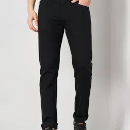 celio* Jet Black Regular Fit Lightly Washed Jeans-image-82