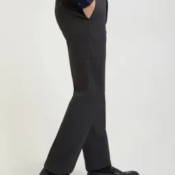 Park Avenue Grey Polyester Regular Fit Solid Trousers image 4