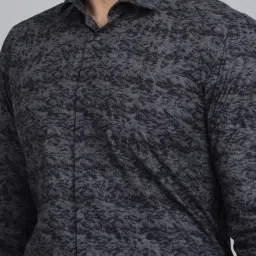 Wyre Charcoal Polyester Slim Fit Abstract Shirt image 5