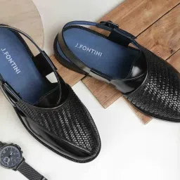 J. Fontini by Mochi Black Back Strap Sandals image 1