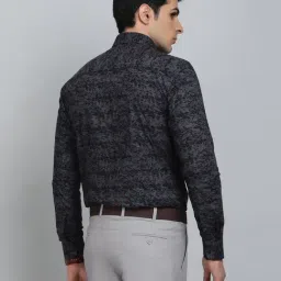Wyre Charcoal Polyester Slim Fit Abstract Shirt image 3