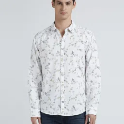 Pepe Jeans White Cotton Regular Fit Floral Print Shirt image 1