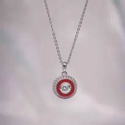 Praavy 92.5 Sterling Silver Red Spark Necklace for Women-picture-12