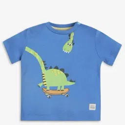 Ed-a-Mamma Infant Boys Blue Cotton Printed T-Shirt-picture-10