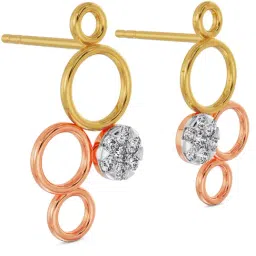 Emori 18k Two Tone Yellow Gold & Lab Grown Diamond Fivefold Sparkle Stud Earrings image 3