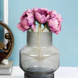 Tayhaa Grey Thick Glass Flower Vase-image-43