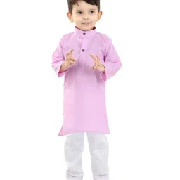 BownBee Kids Lilac Cotton Kurta & Payjama Set-picture-21