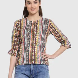 Style Quotient Women Purple And Multi Ethnic Printed Polyester Smart Casual Top-picture-13
