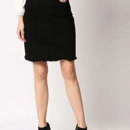 High Star Black Cotton Skirt-picture-30