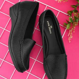 Pelle Albero Women's Black Casual Loafers-picture-18