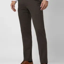 Van Heusen Brown Slim Fit Trousers image 3