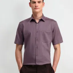 Arrow Dark Purple Cotton Regular Fit Shirt image 1