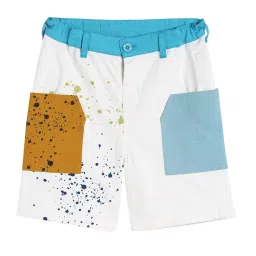 MINIKLUB Boys White Printed Shorts image 1