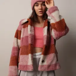 Only Pink & Brown Checks Jacket image 1