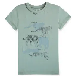 Gini & Jony Kids Sage Green Printed T-Shirt-picture-46
