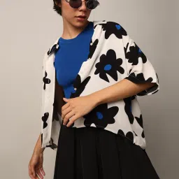 Only White & Black Floral Print Shirt image 1