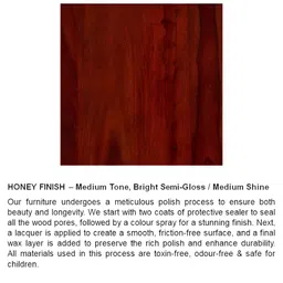 Ikiriya Red Square Shaped Honey Finish Sheesham Wooden Contemporary Coffee Table image 5