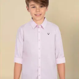 Allen Solly Boys Pink Cotton Textured Full Sleeves Shirt-picture-19