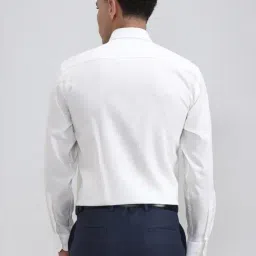 JadeBlue White Cotton Regular Fit Self Design Shirt image 2