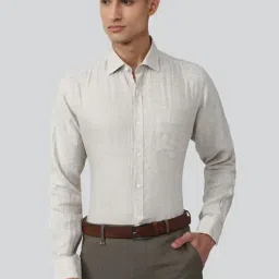 Van Heusen Grey Linen Regular Fit Texture Shirt-picture-42