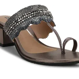 Bata Red Label Women Winter Gunmetal Sandals image 5