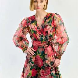 Cover Story Pink Regular Fit Printed Dress-picture-25