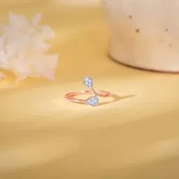 GIVA 18K Rose Gold Glitz Diamond Ring,Fixed Size,Indian - 12, US - 6 for Women image 1