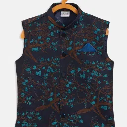 VASTRAMAY Boys Black Embroidery CoatsJackets image 1