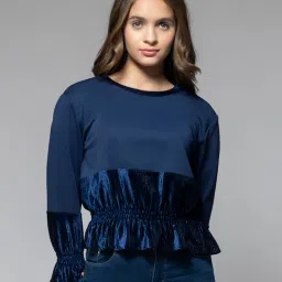 SHAYE Blue Polyester Regular fit Tops image 1