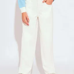 VERO MODA GIRL Kids White Solid Jeans image 1