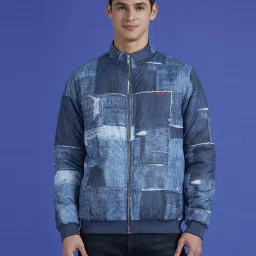 Pepe Jeans Blue Regular Fit Printed Jacket image 1