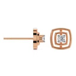 Emori 18k Rose Gold & Lab Grown Diamond Square Brilliance Stud Earrings image 3