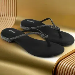 Metro Women's Black Casual Sandals-image-23