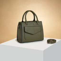 Forever Glam by Pantaloons Olive Solid Medium Handbag image 1